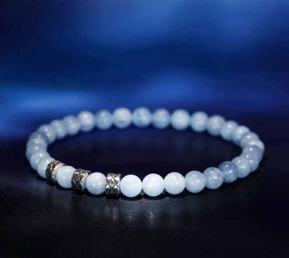 Ice Blue Aquamarine Calm & Clarity Bracelet (Fire Horse Edition)
