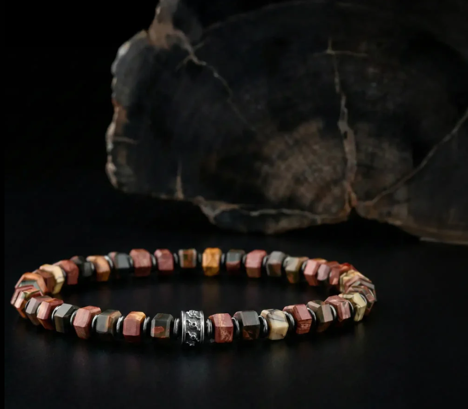 Multi-Stone Wealth & Grounding Bracelet with Silver Accents
